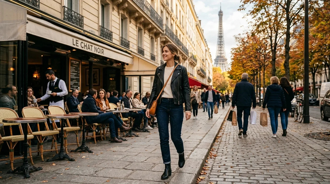 The Best Leather Jacket for Paris in Autumn