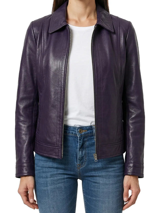 Harrington-skinnjacka in lila (Damen)